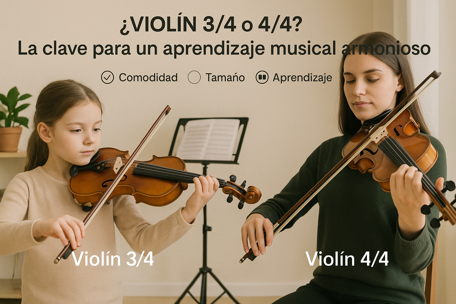 ¿Violín 3/4 o 4/4? La clave para un aprendizaje musical armonioso.