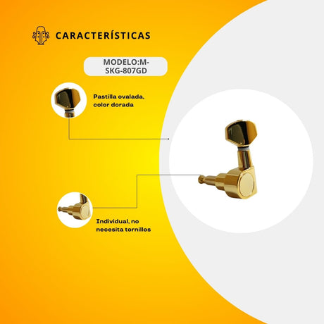 Maquinaria Dorada para Guitarra Eléctrica (3+3)
