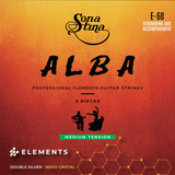 Elements Alba E-68 Tensión Media Cuerdas para Guitarra Profesional Flamenco