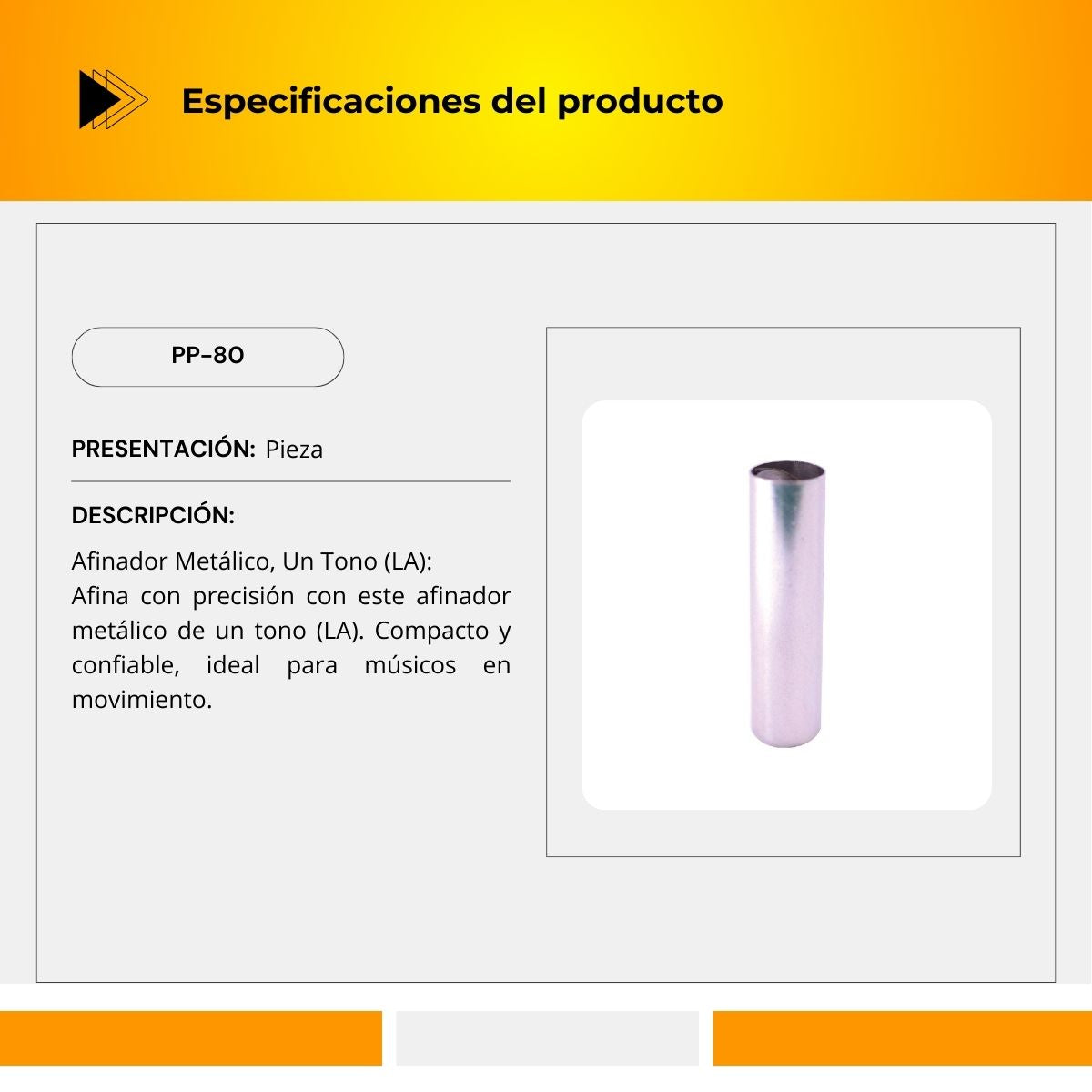 Afinador Metálico De Un tono PP-80