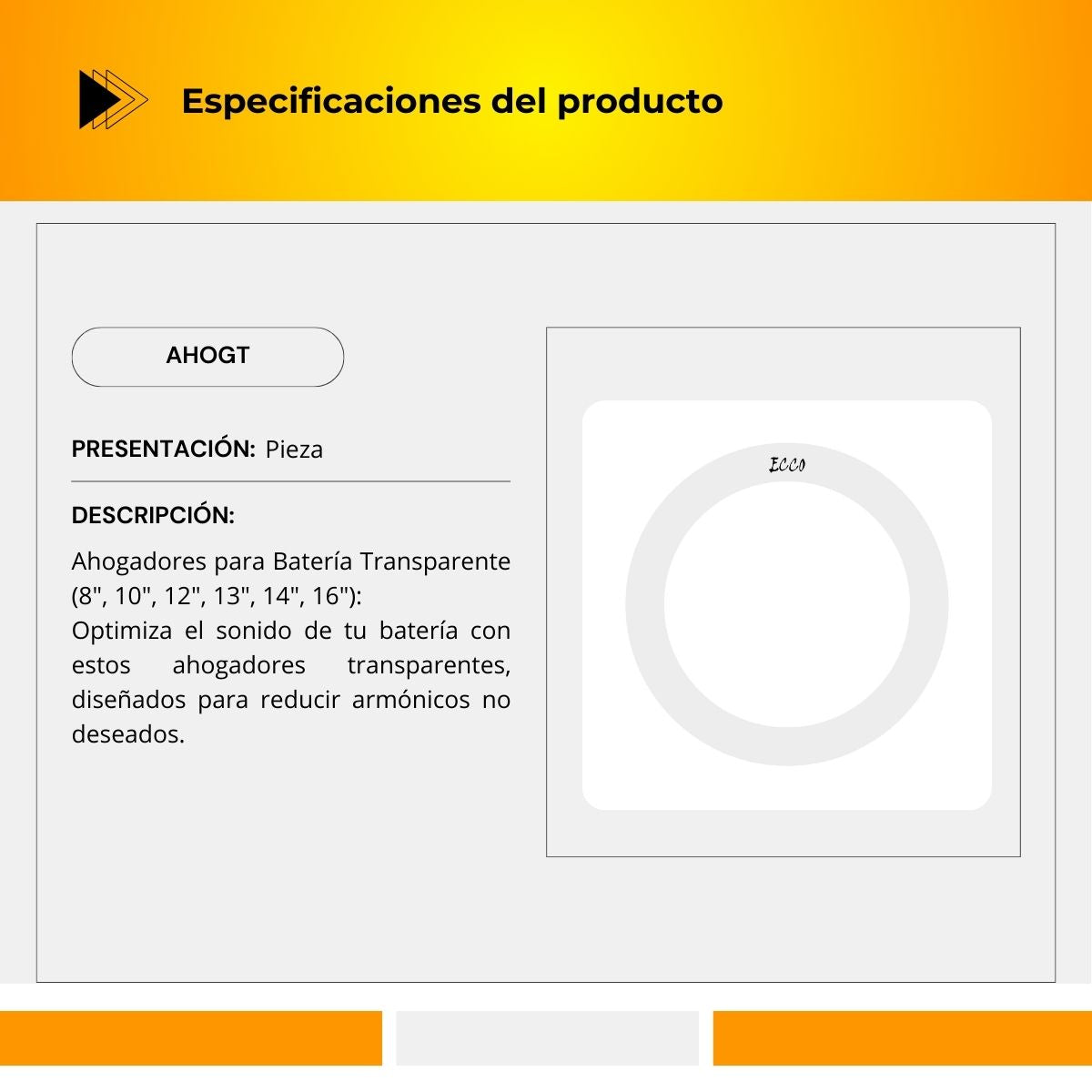 Ahogadores para batería En Color Transparente AHOGT