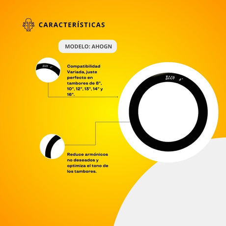 Ahogadores Para Batería En Color Negro AHOGN