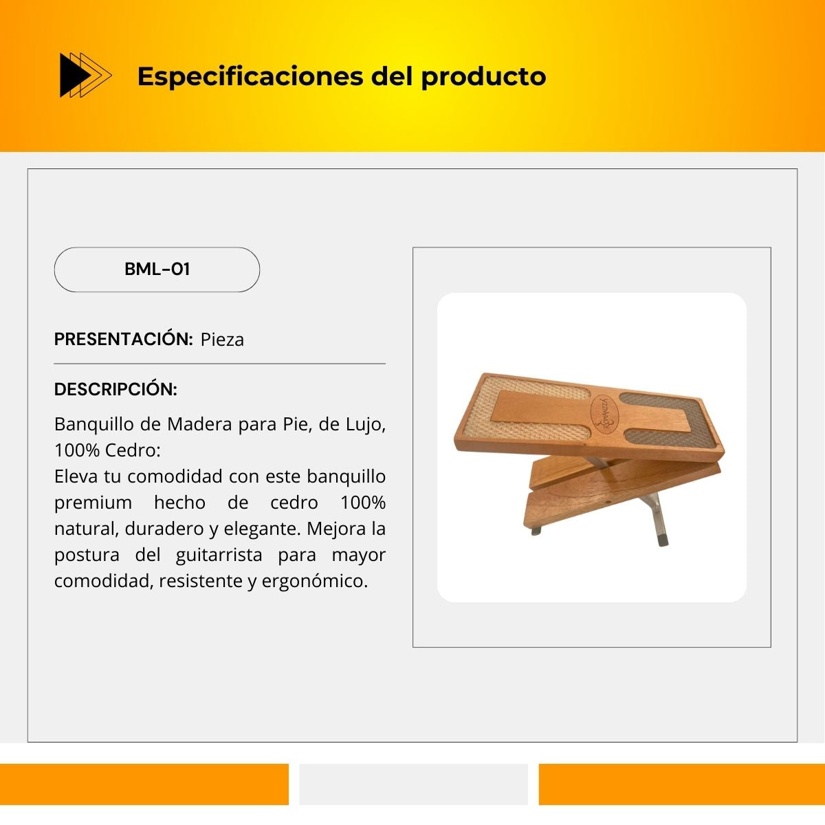 Banquillo De Madera Para Pie BML-01