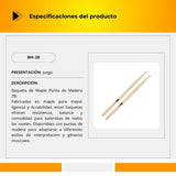 Baqueta de Maple Punta de Madera 2B BM-2B