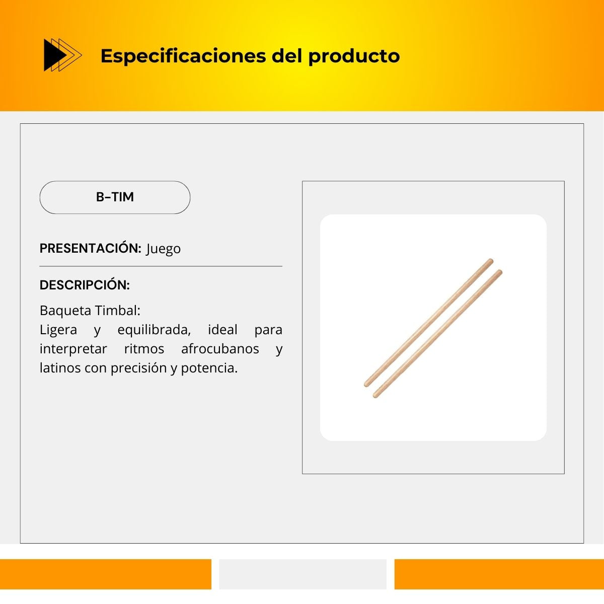 Baqueta Timbal B-TIM