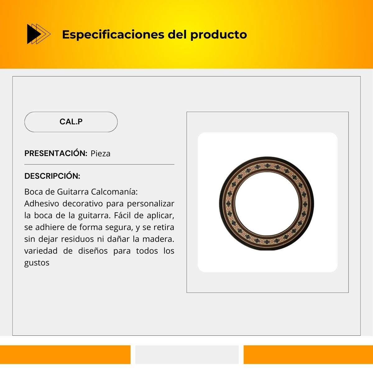 Boca De Guitarra Calcomanía CAL.P