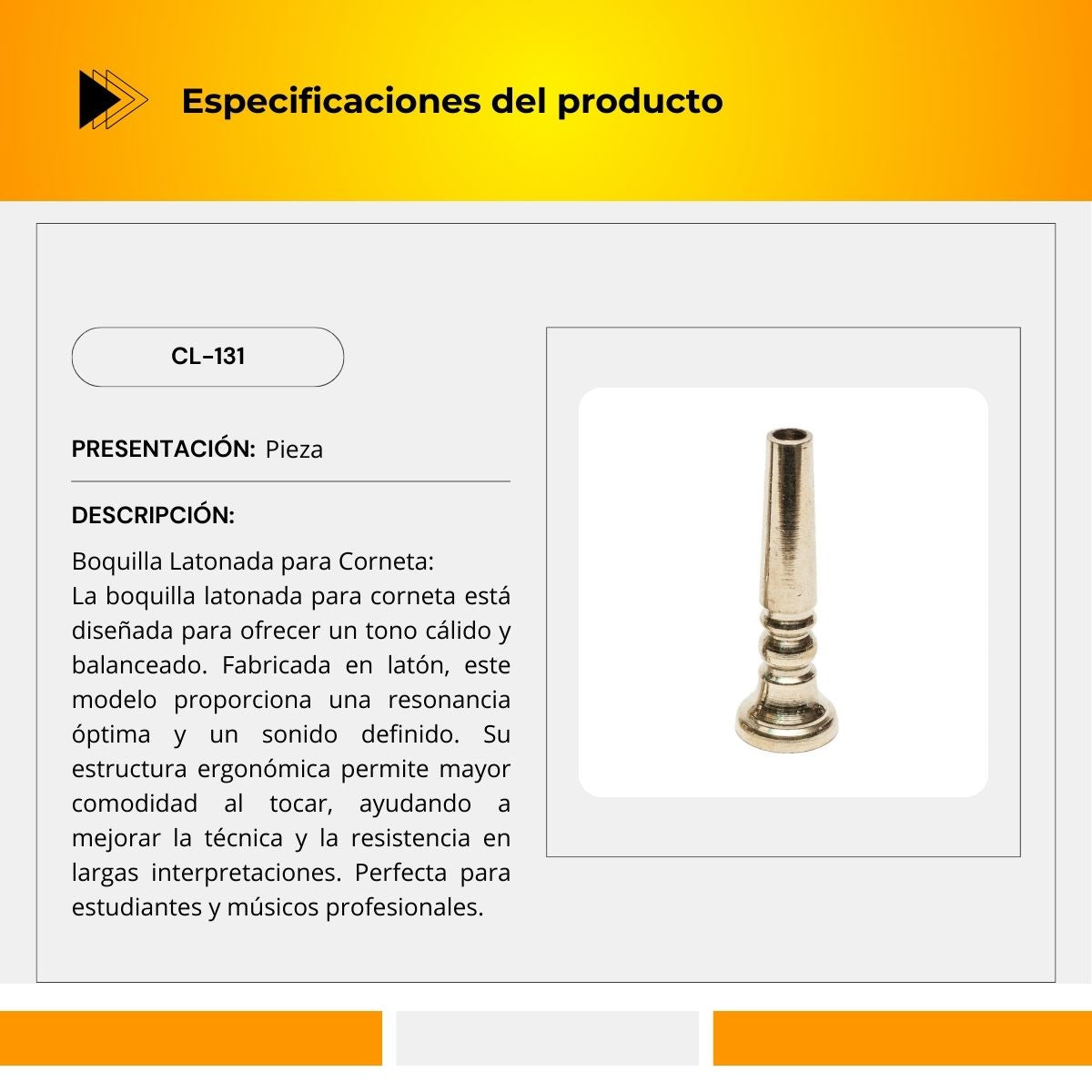 Boquilla Latonada Para Corneta CL-131