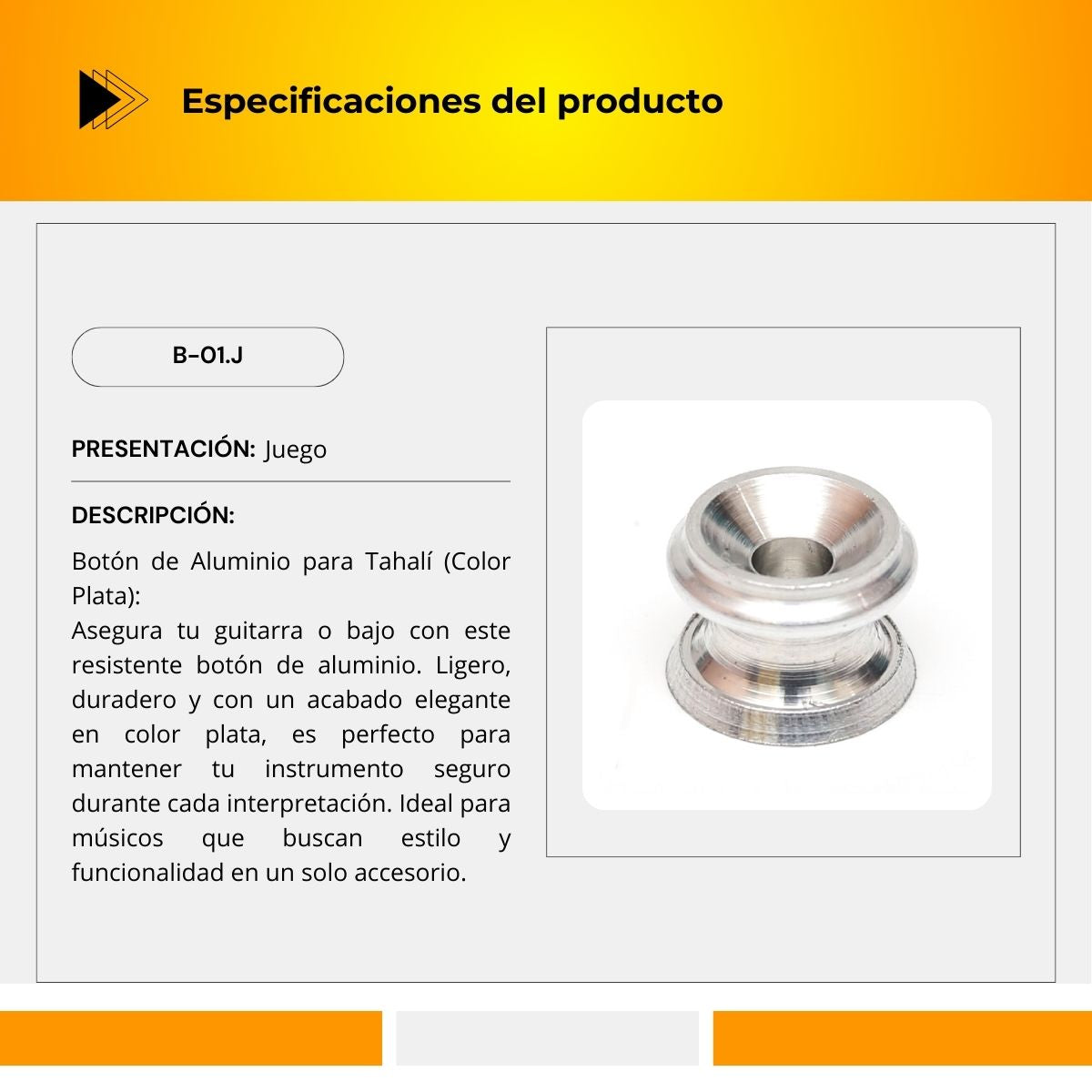 Botón de Aluminio Para Tahalí B-01.J