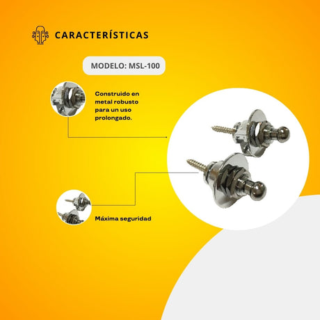 Botón Metálico Con Seguro Para Tahalí MSL-100