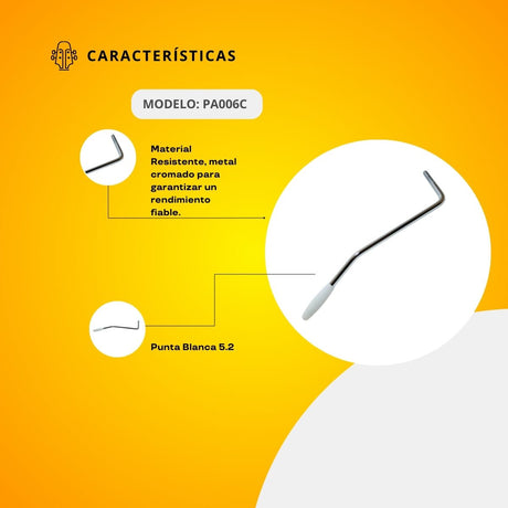 Brazo Para Tremolo Cromado Con Punta Blanca 5.2 PA006C