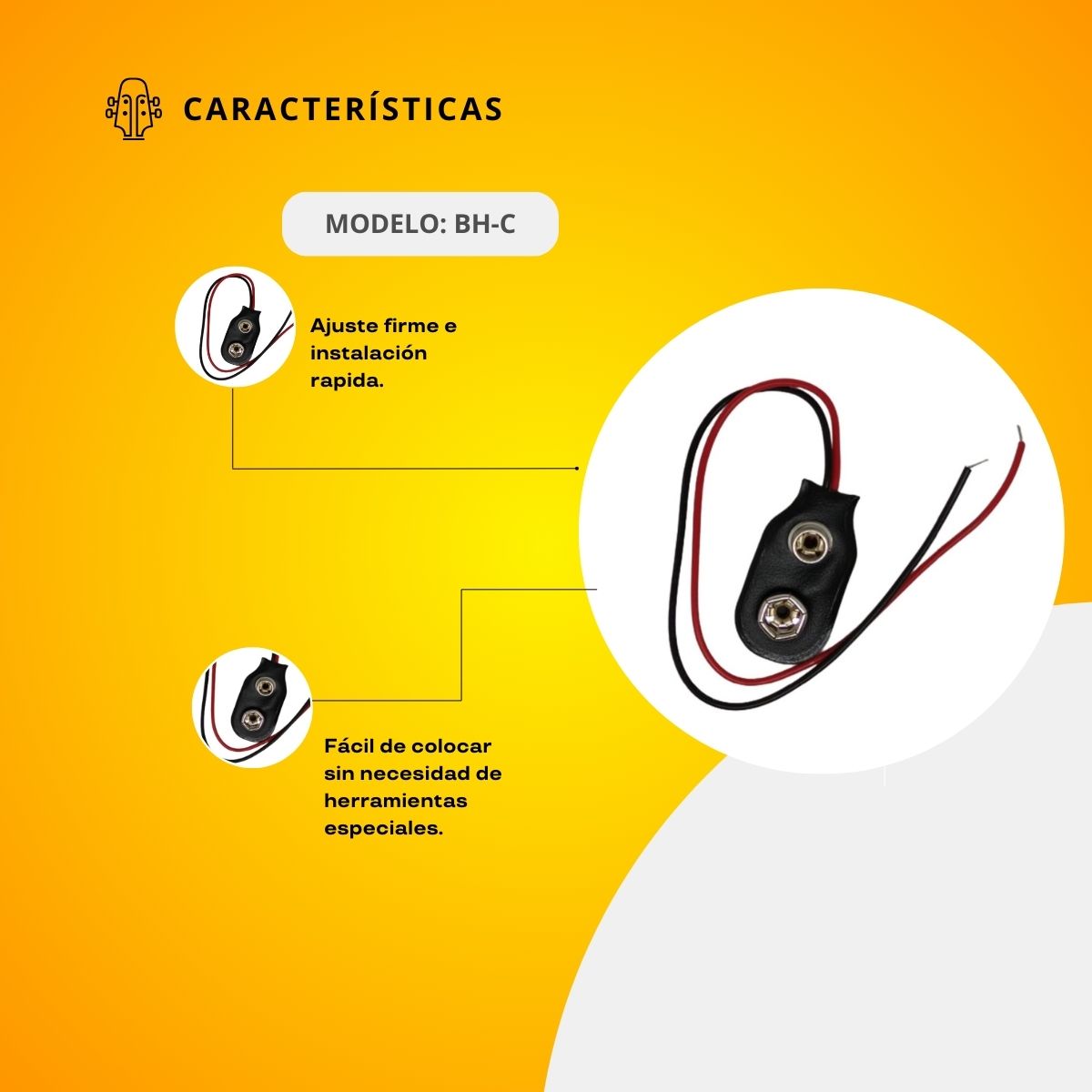 Broche Para Porta Baterías BH-C