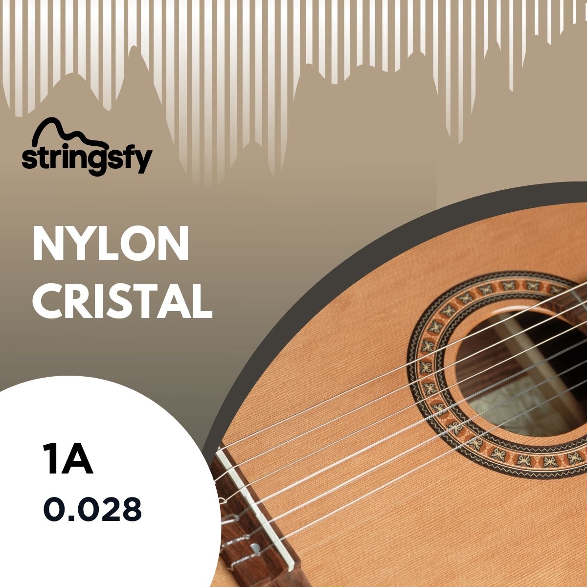 1º Cuerda Nylon Cristal Guitarra Clásica 0.028