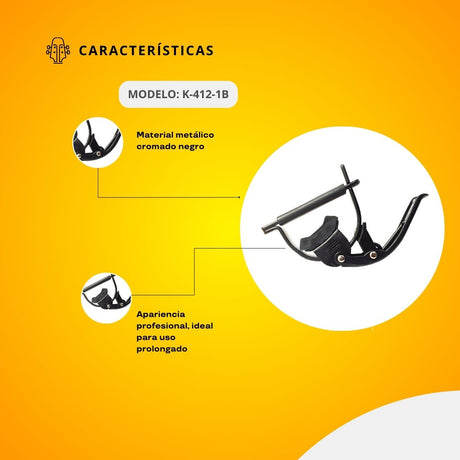 Capo Automático Metálico Cromado Para Guitarra Clásica K-412-1B