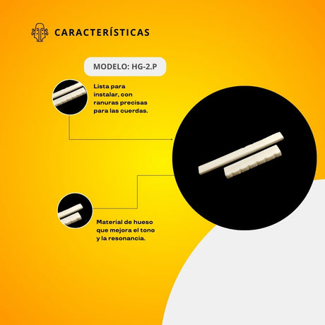 Cejilla De Hueso Ranurado Para Puente de Guitarra HG-2.P