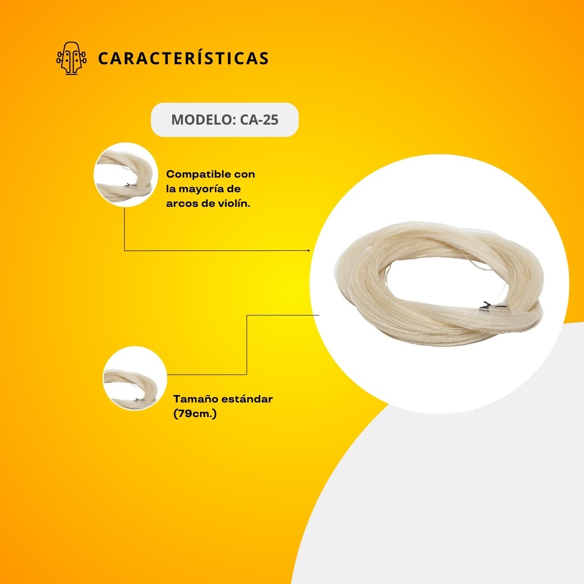 Cerdal Natural Para Arco De Violín CA-25