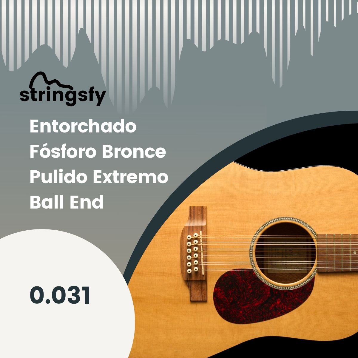 Entorchado Fósforo Bronce Pulido Extremo Ball End 0.031 Para Docerola