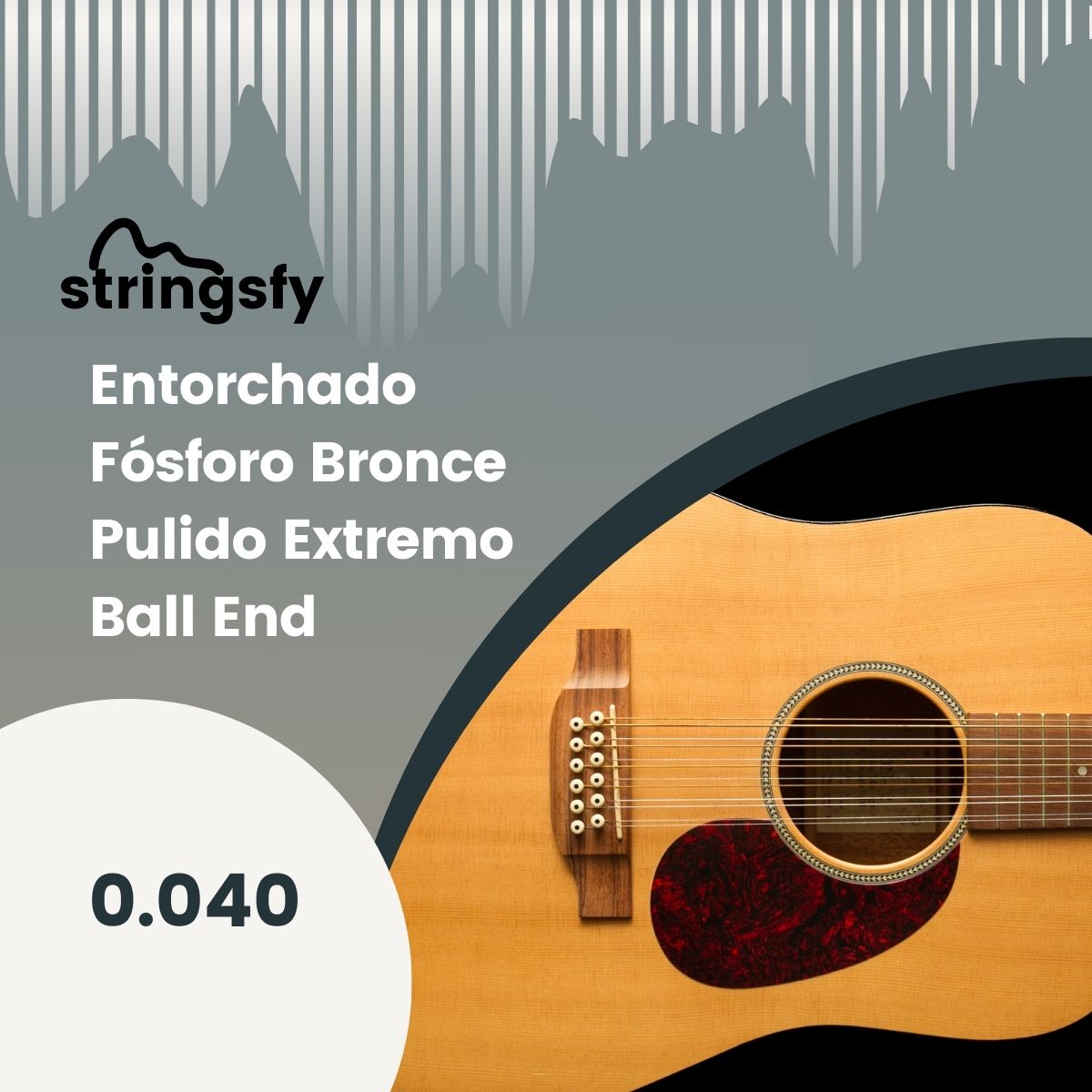 Entorchado Fósforo Bronce Pulido Extremo Ball End 0.040 Para Docerola