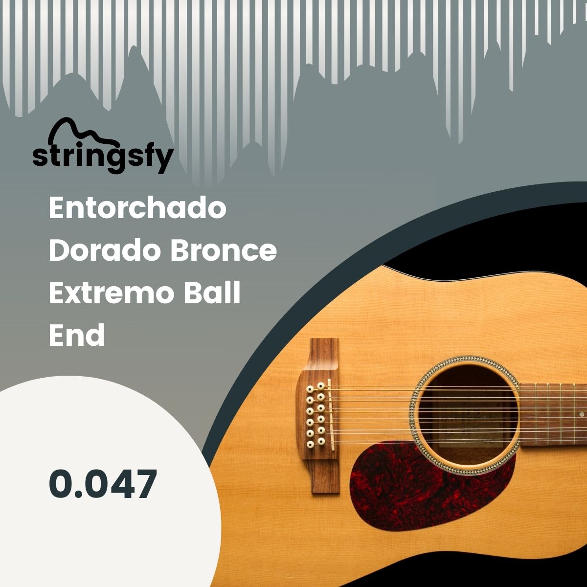 Entorchado Dorado Bronce Extremo Ball End 0.047 Para Docerola