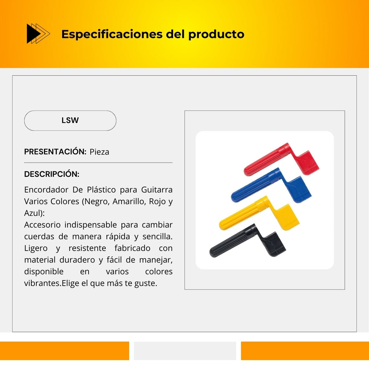 Encordador De Plástico Para Guitarra LSW