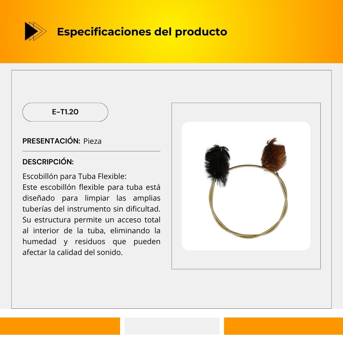 Escobillón Para Tuba Flexible E-T1.20
