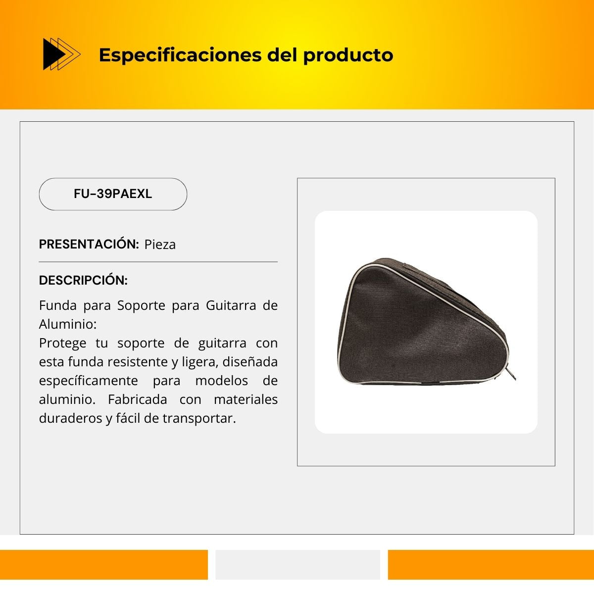 Funda Para Soporte De Guitarra de Aluminio FU-39PAEXL