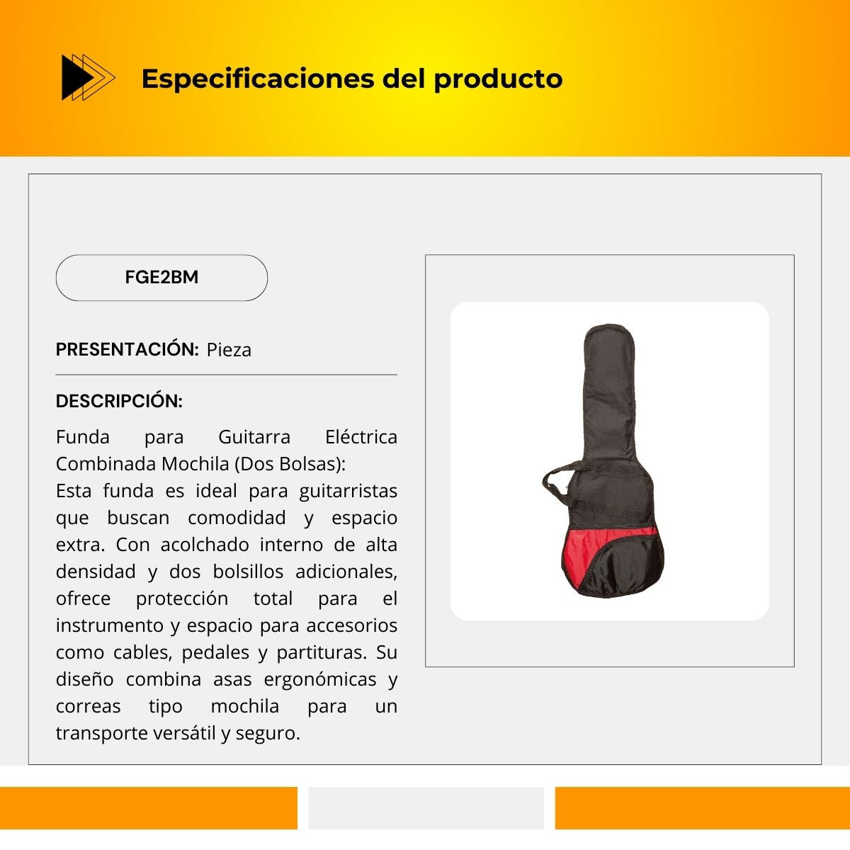 Funda para Guitarra Eléctrica FGE2BM