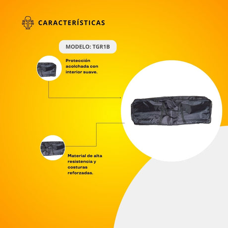 Funda Para Teclado Mediano 5 Octavas Dos Bolsas TGR1B