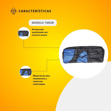 Funda Para Teclado Mediano 5 Octavas Dos Bolsas TME2B