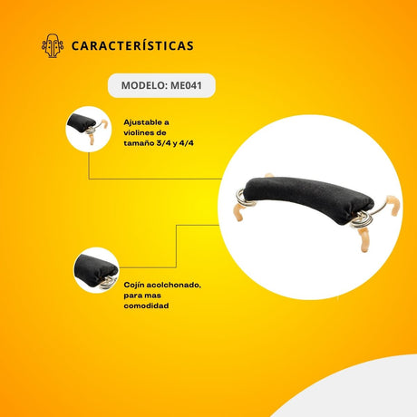 Hombrera Metálica Para Violín 3/4 y 4/4 ME041