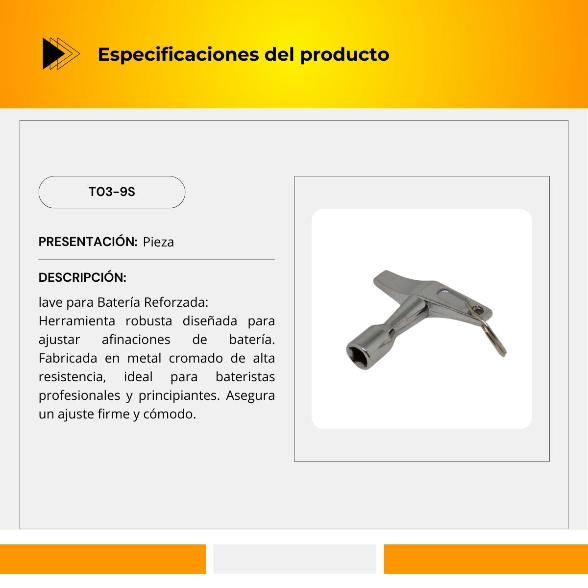 Llave Para Batería Reforzada T03-9S