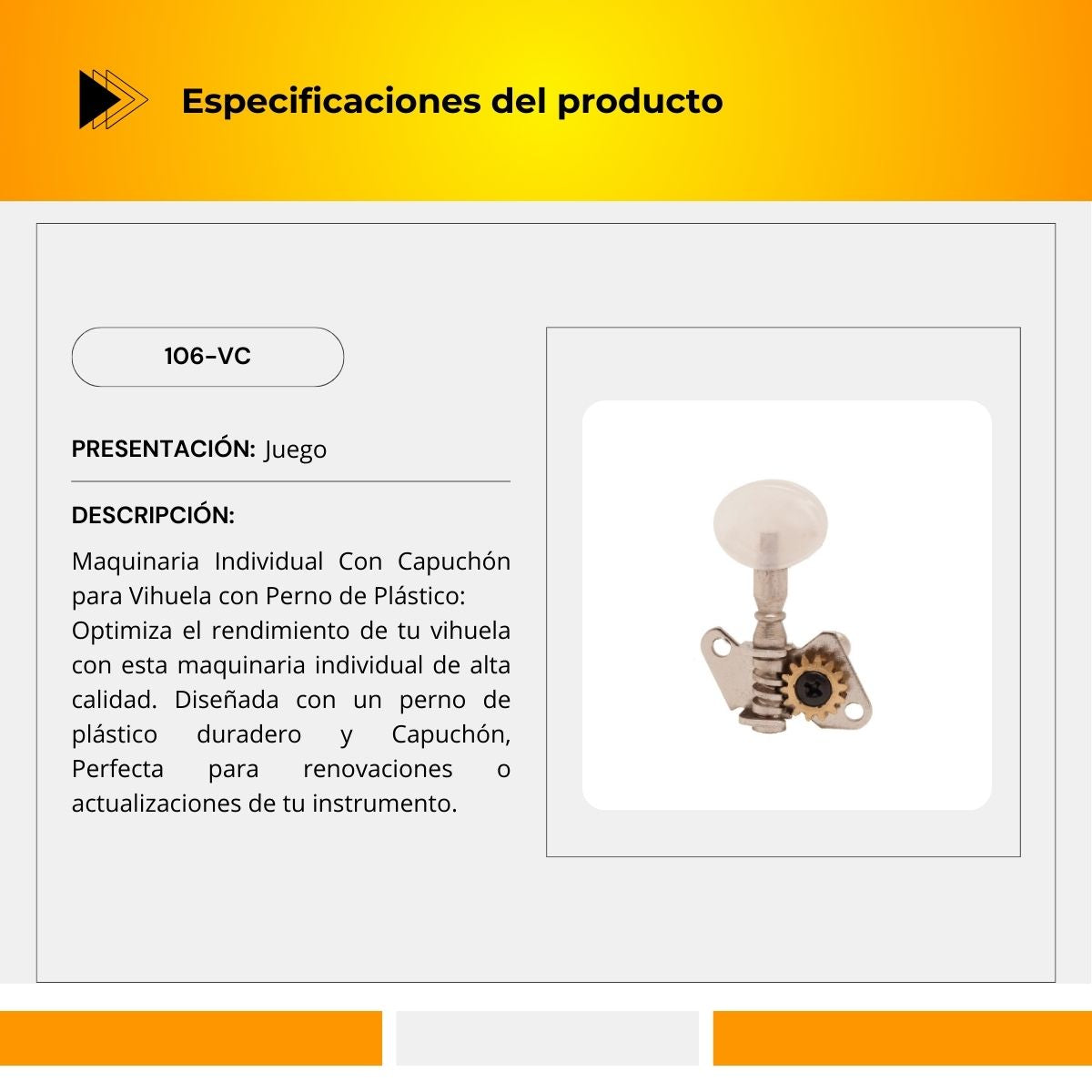 Maquinaria Individual Con Capuchón Para Vihuela 106-VC