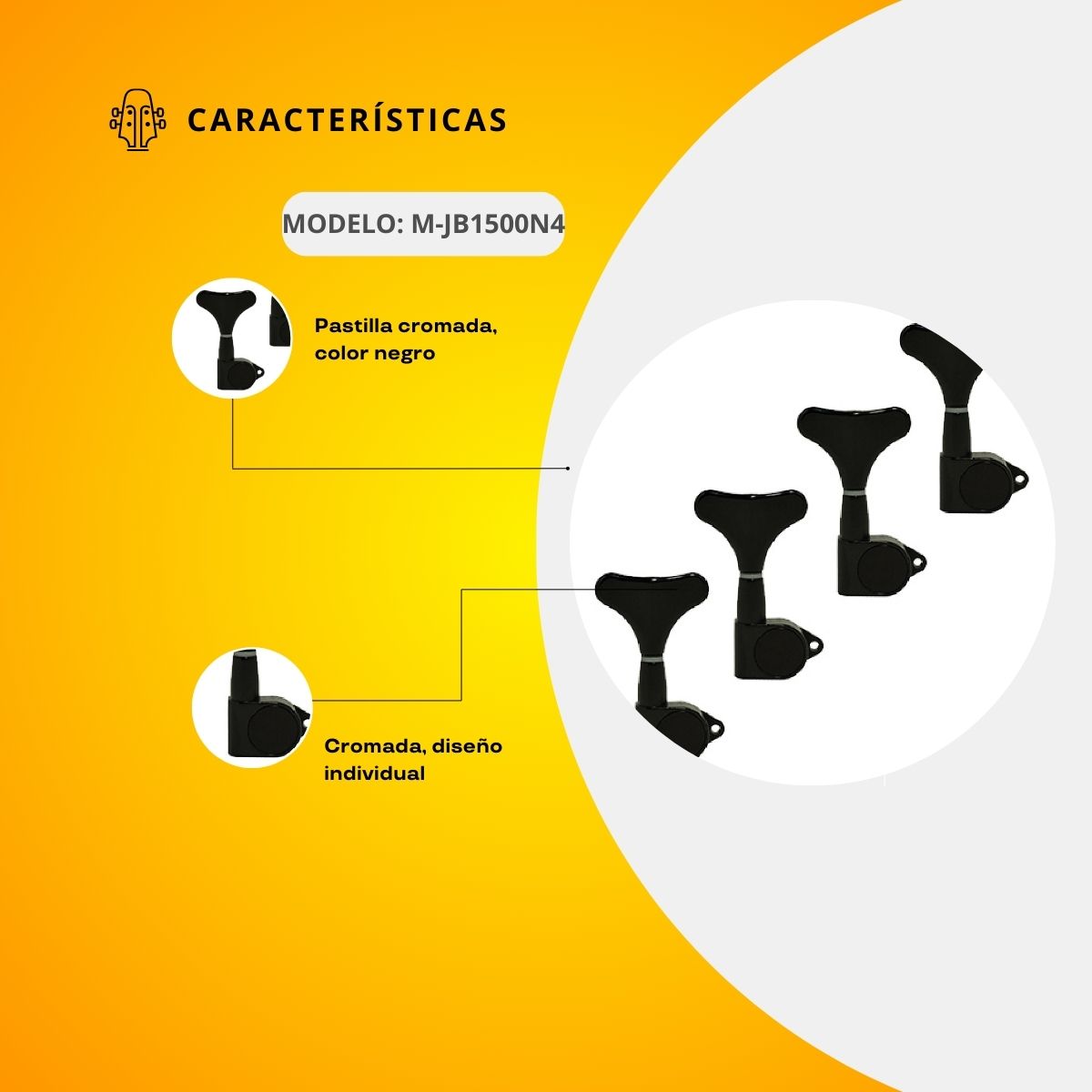 Maquinaria Para Bajo Eléctrico 4 En Linea Tipo Ibáñez M-JB1500N4