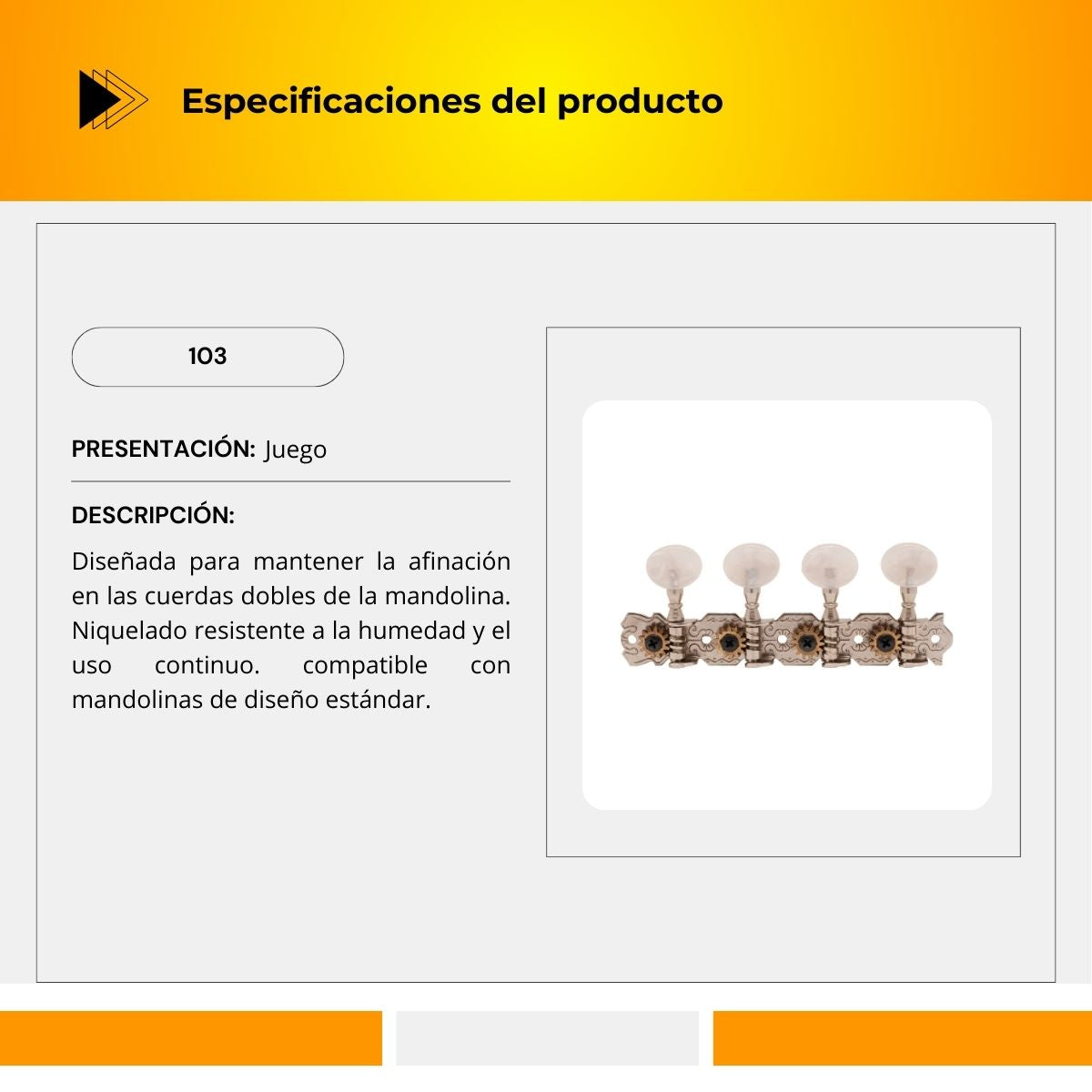 Maquinaria Niquelada Para Mandolina 103