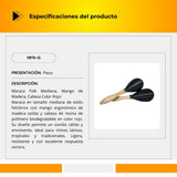 Maraca Folk Grande Mango de Madera Cabeza Color Negro MFN-G