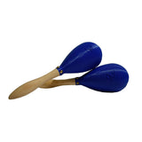 Maraca Folk Mediana Mango de Madera Cabeza color Azul MFA-M