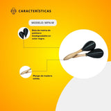 Maraca Folk Mediana Mango de Madera Cabeza color Negro MFN-M
