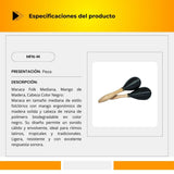 Maraca Folk Mediana Mango de Madera Cabeza color Negro MFN-M