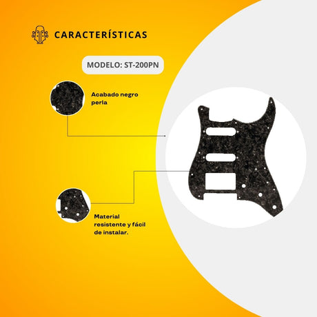 Mica Negro Perla Para Guitarra Eléctrica ST-200PN