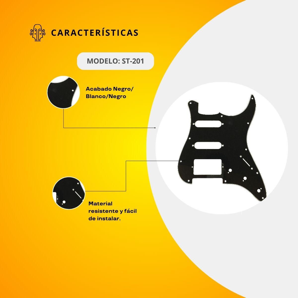 Mica Para Guitarra Eléctrica ST-201