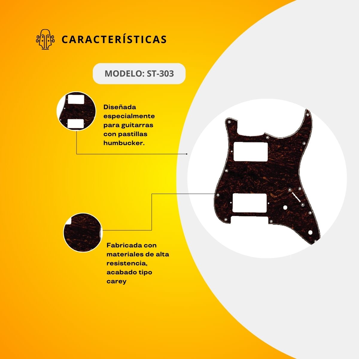 Mica Hambucker Para Guitarra Eléctrica Terminado Carey ST-303