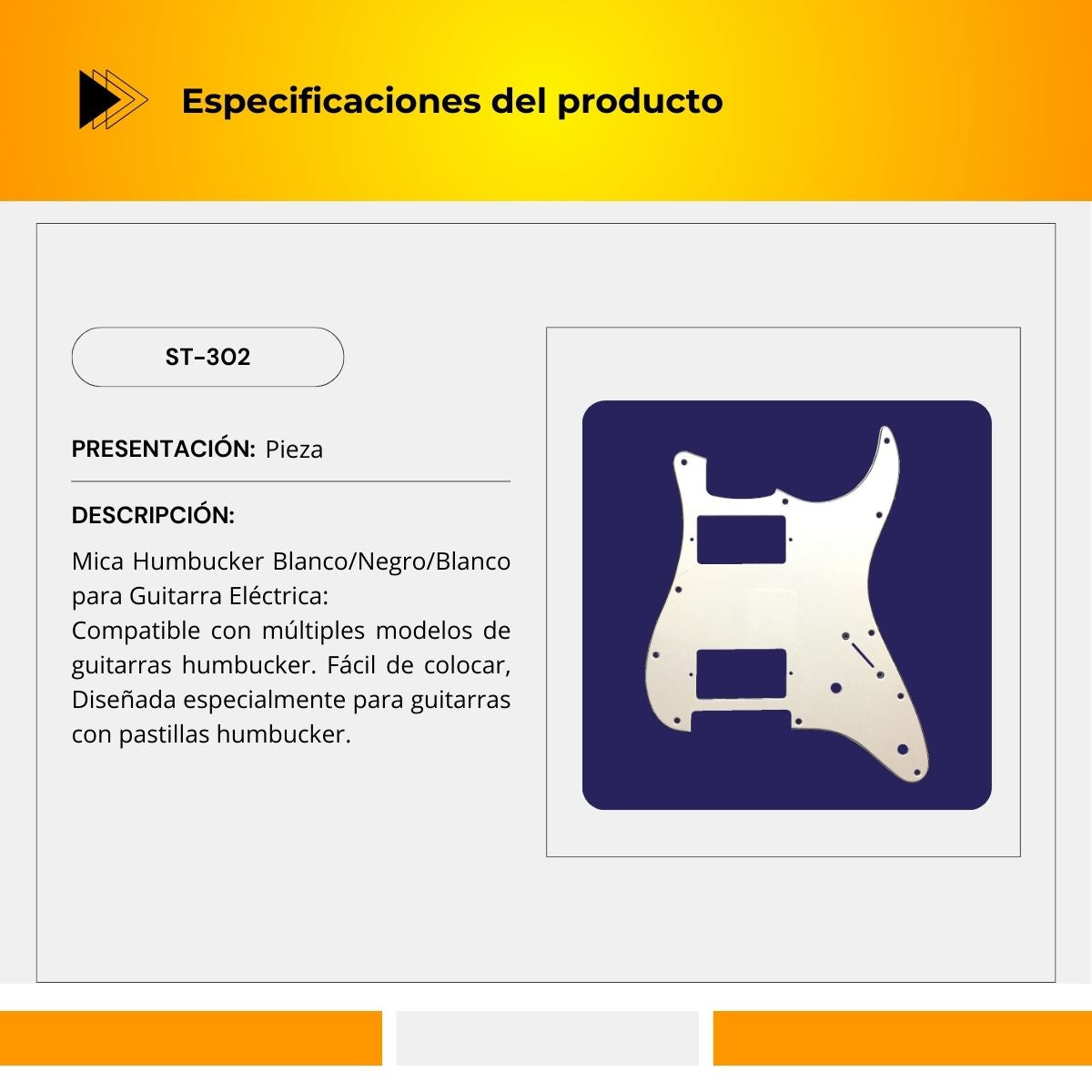 Mica Humbucker Para Guitarra Eléctrica ST-302