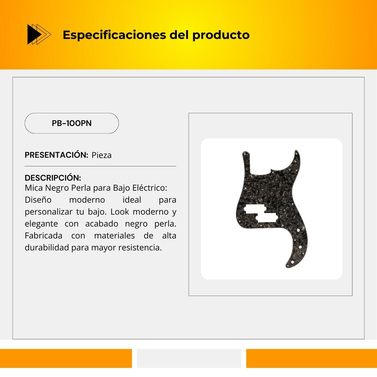 Mica Para Bajo Eléctrico PB-100PN