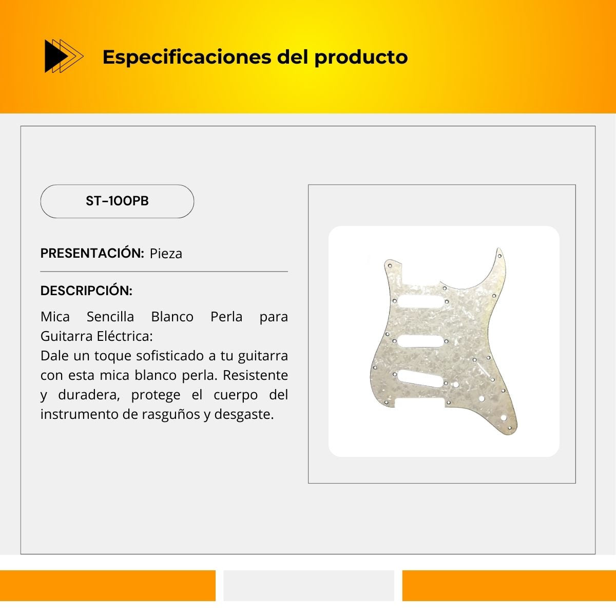 Mica Para Guitarra Eléctrica ST-100PB