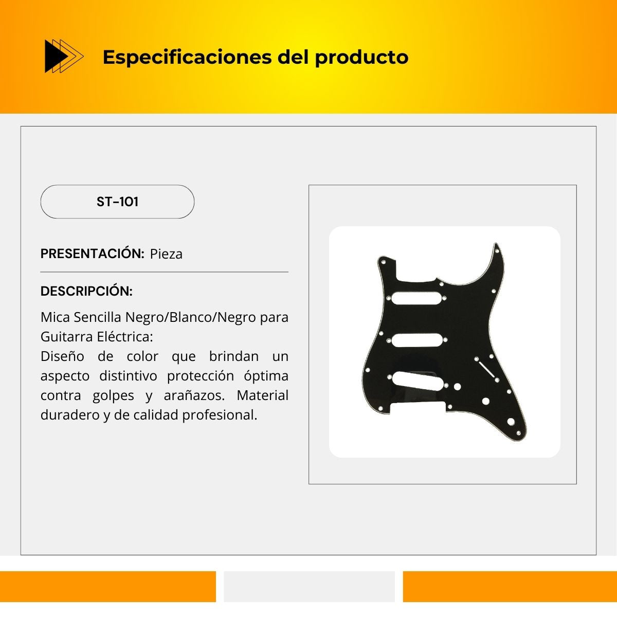 Mica Sencilla Para Guitarra Eléctrica ST-101
