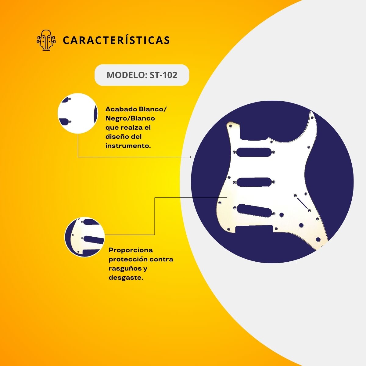 Mica Sencilla Para Guitarra Eléctrica ST-102