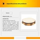 Pandero Doble Con Parche 10" PCD-10