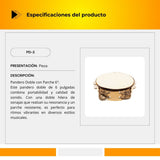 Pandero Doble Con Parche 6" PD-2