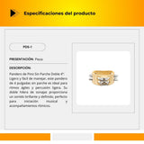 Pandero de Pino Sin Parche Doble 4" PDS-1