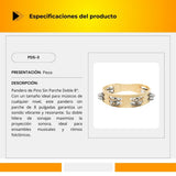 Pandero De Pino Sin Parche Doble 8" PDS-3