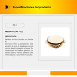 Pandero de Pino Sencillo con Parche 4" PC-1
